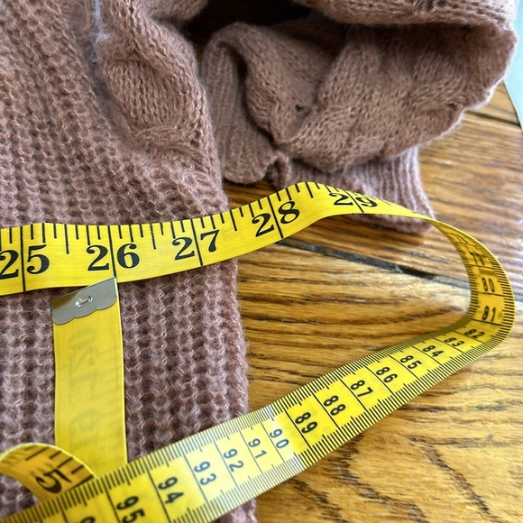 SHEIN brand mauve color ribbed knit sweater with waffle knit on sleeves, Size 1X - Picture 9 of 11